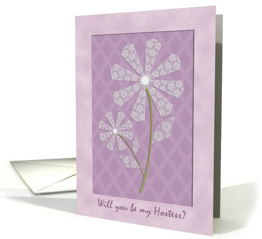 Lavender Lace Flower Wedding Hostess card (408308)