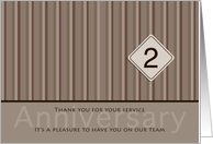 Employee Anniversary Taupe 2 Years card