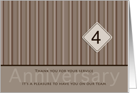 Employee Anniversary Taupe 4 Years card