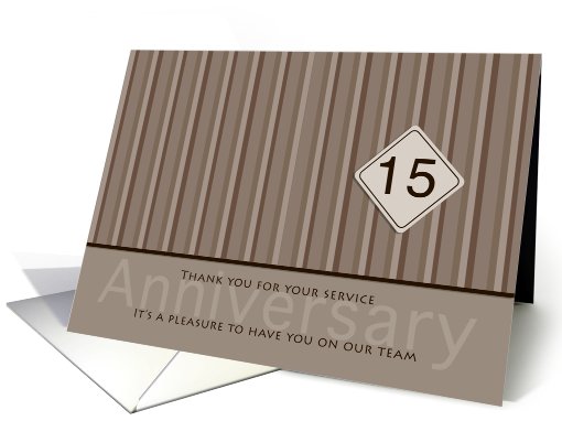Employee Anniversary Taupe 15 Years card (409317)