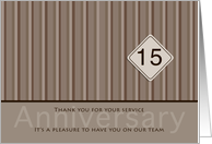 Employee Anniversary Taupe 15 Years card