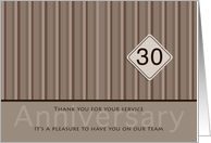 Employee Anniversary Taupe 30 Years card