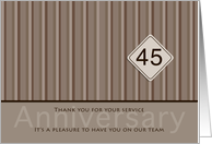 Employee Anniversary Taupe 45 Years card
