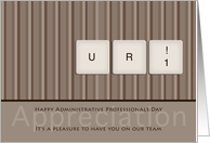 Administrative Professionals Day Keyboard U R Number 1 in Taupe card