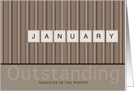 Employee of the Month January Taupe card