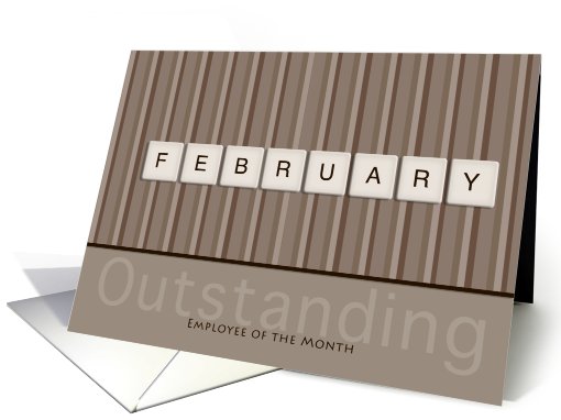 Employee of the Month February Taupe card (410387)
