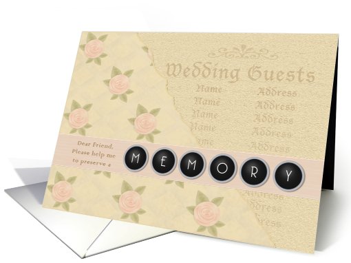 Friend Rose Wallpaper Guest Book Attendant card (411225)