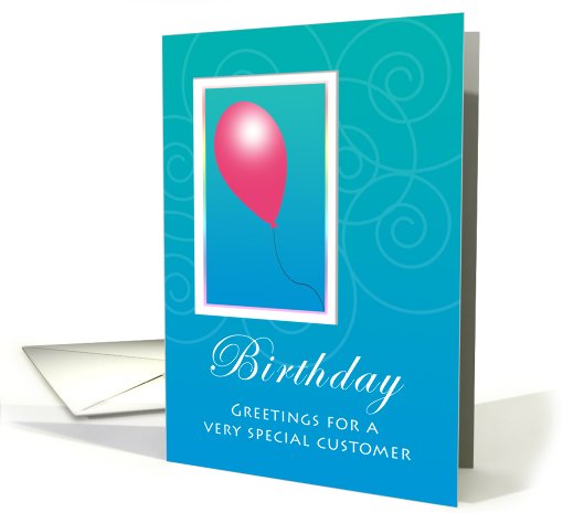 One Balloon Business Customer Birthday card (413749)