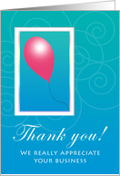 One Balloon Business Thank You card