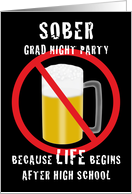 Sober Grad Graduaton Night Party Invitations card