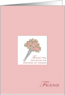 Friend Tussie Mussie Thank You Matron of Honor card