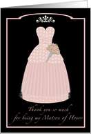 Princess Pink Matron of Honor Thank You card