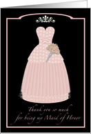 Princess Pink Maid of Honor Thank You card