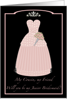 Princess Pink Cousin Junior Bridesmaid card