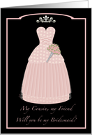 Princess Pink Cousin Bridesmaid card