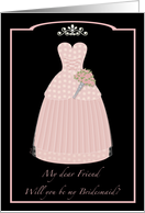 Princess Pink Friend Bridesmaid card