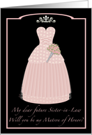 Princess Pink Future Sister-in-Law Matron of Honor card