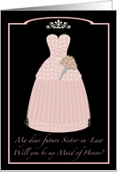 Princess Pink Future Sister-in-Law Maid of Honor card