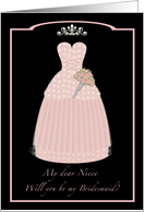 Princess Pink Niece Bridesmaid card