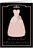 Princess Pink Sister Matron of Honor card