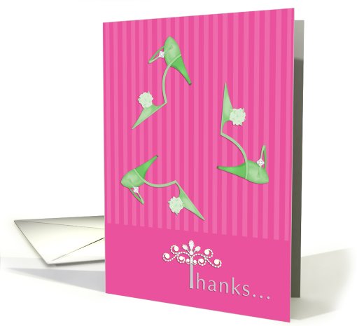 Bachelorette Party Thanks Green Shoes card (419470)