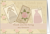 Vintage Postage Greeter Thank You card