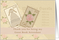 Vintage Postage Guest Book Thank You card