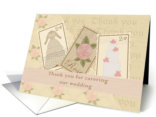 Vintage Postage Caterer Thank You card (421486)