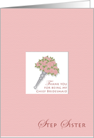 Thanks Step Sister Chief Bridesmaid card