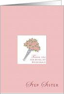 Thanks Step Sister Bridesmaid card