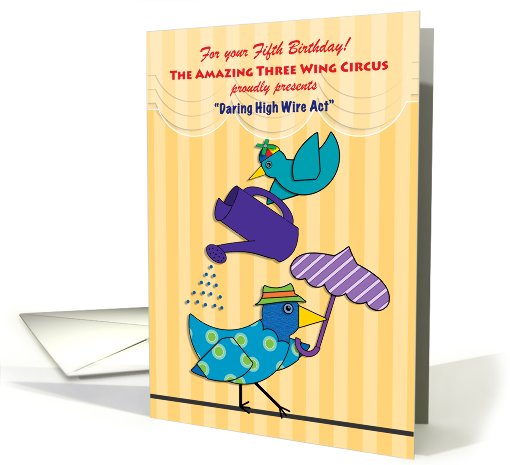 5th Birthday Daring High Wire Act card (425881)