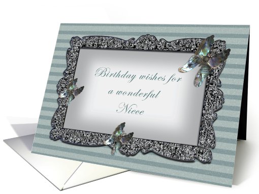 Butterfly Mirror Niece Birthday card (426659)