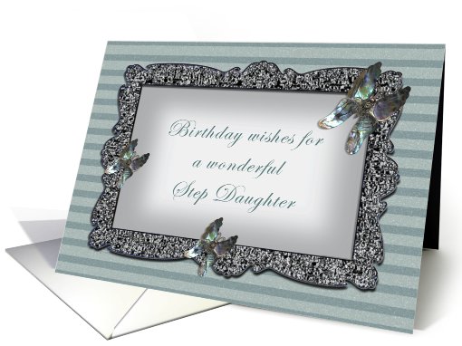 Butterfly Mirror Step Daughter Birthday card (428243)