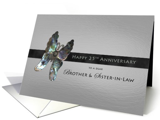 Brother Sister-in-Law 25th Anniversary Butterfly card (428518)