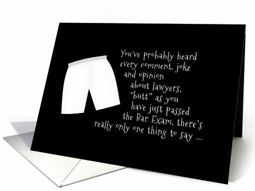 Passing Bar Exam Legal Briefs Humor card (430592)