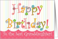 Flower Carnival Granddaughter Birthday card