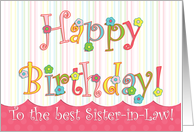 Flower Carnival Sister-in-Law Birthday card