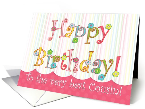 Flower Carnival Cousin Birthday card (432983)