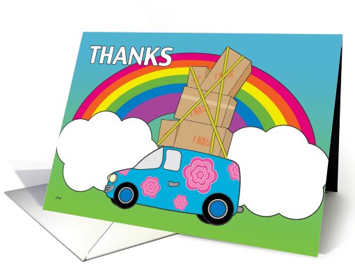 Rainbow Van Moving Thanks card (433408)