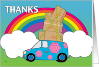 Rainbow Van Moving Thanks card