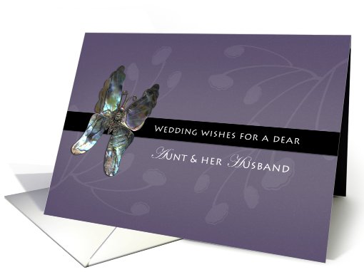 Aunt & Husband Wedding Wishes Butterfly card (434179)