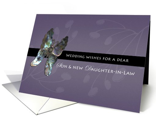 Son & Daughter-in-Law Wedding Wishes Butterfly card (434715)