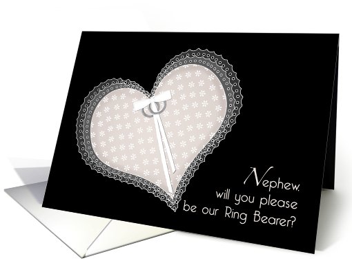 Nephew Ring Bearer Heart Pillow card (434892)