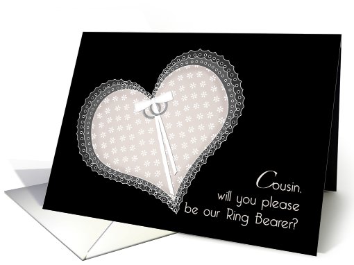 Cousin Ring Bearer Heart Pillow card (434894)