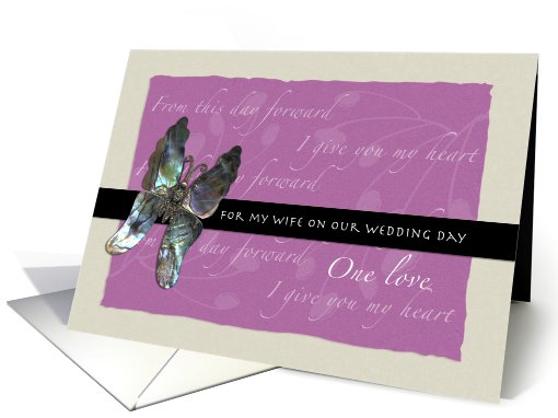 Butterfly Promises for Wife on Wedding Day (Verse Inside) card