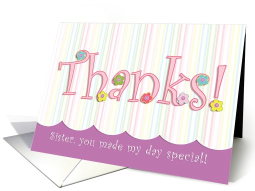 Whimsical Thanks Sister Flower Girl card (439816)