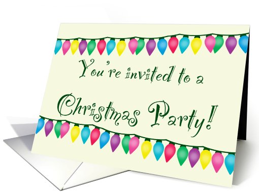 Christmas Party Invitations for folks with crooked lights card