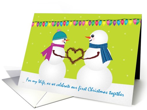 Wife First Christmas Snowfolks in Love card (441188)