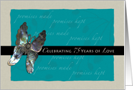 75th Wedding Anniversary Invite Butterfly Promise card