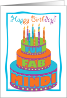 Fun Fab Mindi Birthday Cake Card